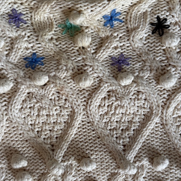 Cozy Knit Sweater with Colorful Embroidery- worn maybe twice. 265 retail - Picture 4 of 6